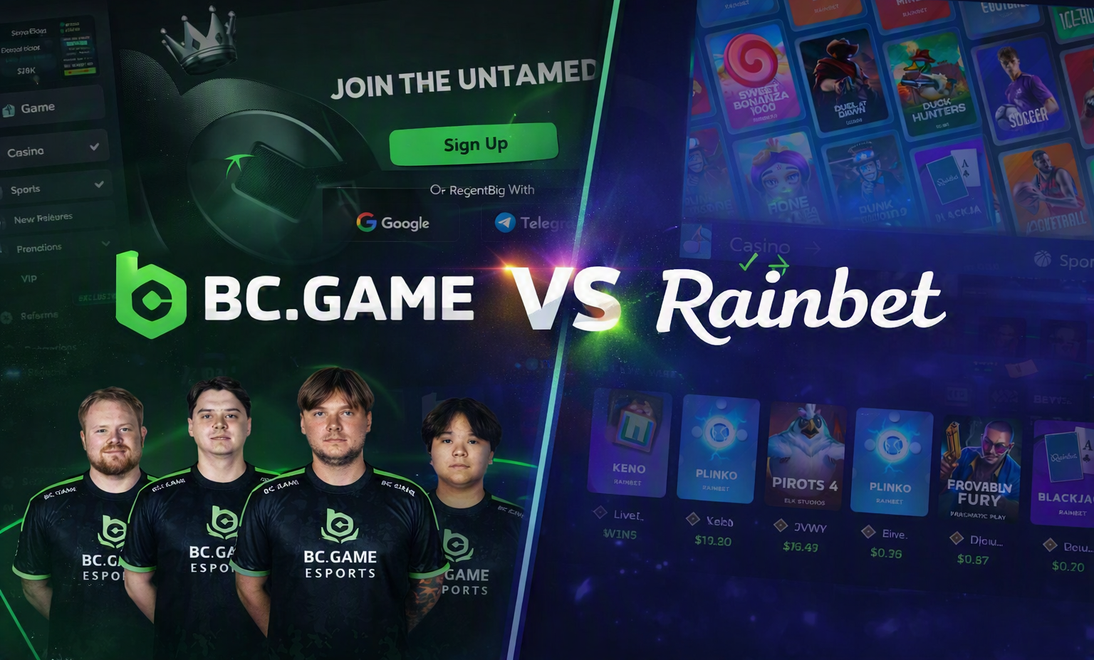 BC GAME VS RAINBET